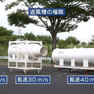 送風機の種類（風速20ms・30ms・40ms）