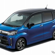 ダイハツ ムーヴカスタムブラックマイカメタリック×ディープブルークリスタルマイカ