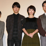 黒島結菜、入江甚儀、波瑠、葉山奨之／『流れ星が消えないうちに』初日舞台挨拶