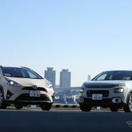 SUVスタイル×コンパクト＝最強？ 最新トレンド3車種に注目　写真はアクアクロスオーバー（左）とシトロエンC3（右）