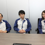 左から、スバル用品（株）開発・品証本部 開発部 担当副部長 阿左美健一さん、（株）SUBARU 部品用品本部 アクセサリー企画部 企画推進グループ　前田怜也さん、同・林洋子さん。