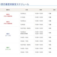 西日暮里実験室の日程