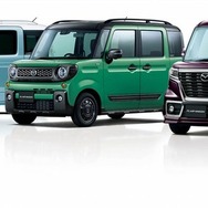 マツダ フレアワゴン、左からハイブリッドXS、タフスタイル ハイブリッドXT、カスタムスタイル ハイブリッドXT