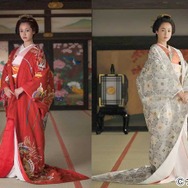 「大奥」で1人2役を演じる沢尻エリカ／左・悪女「お美代」、右・聖女「梅」