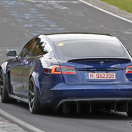 テスラ モデルS Plaid 開発車両（スクープ写真）