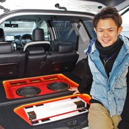 フロント＆ラゲッジのインストールも完成し、愛車の完成度を一段と高めたオーナーの宇野さん。次なるプランを考え中だ。