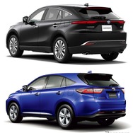 トヨタ・ハリアー新型（上）と従来型（下）