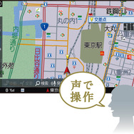 『DIATONE SOUND.NAVI』では、音声認識機能を「声で操作」と発話することでも起動できる。