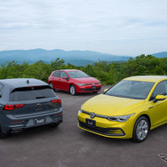 VW ゴルフ 新型。右から「Style」「Active」「R-Line」