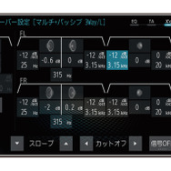 『ダイヤトーンサウンドナビ』の「クロスオーバー」の設定画面（仮想3ウェイ調整を実行しているケース）。