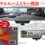 全3カメラ同時録画対応のデジタルルームミラー「MDR-I002」