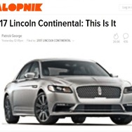 リンカーン コンチネタル 新型の画像をリークした米『JALOPNIK』