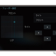 「バランス」と「フェーダー」の設定画面の一例（三菱電機・ダイヤトーンサウンドナビ）。