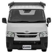 ハイエース専用、全高を2.1m以下におさえたローダウンルーフラック「INNO ローダウンラック」が新発売