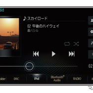 iPhoneと接続したときのメインユニットの表示例（ダイヤトーンサウンドナビ）。