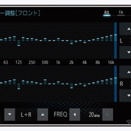 「イコライザー」の設定画面の一例（三菱電機・ダイヤトーンサウンドナビ）。