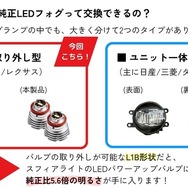 対応するのはバルブ取り外しができるL1B形状のLEDフォグランプ
