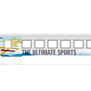 3月20日から運行される「隼ラッピング列車」のイメージ。日本の鉄道車両に大型バイクのラッピングが施されるのは初めてという。
