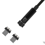 Kashimura・マグネット 充電ケーブル 1.2m Type-C コネクタヘッド2個 BK（AJ-650）