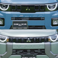三菱 デリカミニ 新型（上）と従来型（下）のフロントマスク