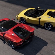 フェラーリ 849テスタロッサ・ベルリネッタ（赤）とスパイダー（黄）