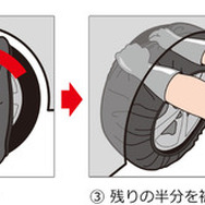 タイヤに被せるだけ、初心者でも簡単