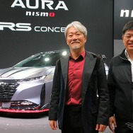 日産モータースポーツ＆カスタマイズNISMO事業所モータースポーツパワートレイン開発部主管の片倉丈嗣さん(右)と同オーテック事業所カスタマイズデザイン部部長の森田充儀さん(左)