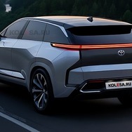 トヨタの新型3列SUV、予想CG。デジタルアウターミラー仕様