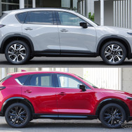 マツダ CX-5 新型（上）と従来モデル（下）のサイドビュー