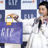 三戸なつめが登場したGap×ジェットスター「#空飛ぶデニム」イベント（東京・銀座、2月18日）