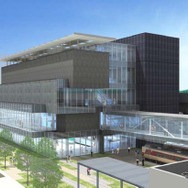 当初計画の新館のイメージ。地上5階建てで計画されていたが、建設費の高騰などを受けて4階建てに縮小されることになった。