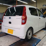 テイン フレックスZ　スバル・プレオ装着例（基準車高純正比：フロント 60mmダウン / リア 65mmダウン）