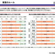 平成27年度「青少年のインターネット利用環境実態調査」　ポイント11　家庭のルール　（画像出典：内閣府　2016年2月26日発表資料）