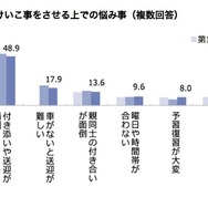 子どもにおけいこ事をさせる上での悩み事（複数回答）