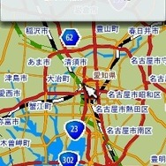 プリインストールされている地図はこのような表示の、簡易的なものだ。表示されるのは主要道路に限られる。