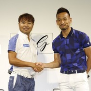 デサントゴルフ「中田英寿×片山晋呉マッチプレー対決」発表会