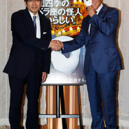 黒岩祐治知事＆吉田智誉樹／記者会見撮影：下坂敦俊