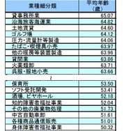 業種細分類別平均年齢