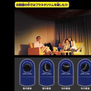 屋内でプラネタリウムを楽しむ