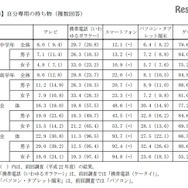 自分専用の持ち物（複数回答）