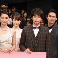 左から：武井咲、トリンドル玲奈、中村蒼、中村隼人／「せいせいするほど、愛してる」完成披露特別試写会