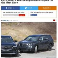 スバルトライベッカ後継車をスクープした豪『Auto Guide』。隣はマツダ CX-9 新型