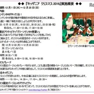 キッザニアクリスマス2016の実施概要