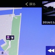 「地図」上のアイコンにタッチするとサムネールで動画が映し出される