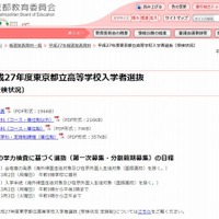 【高校受験2015】東京都立高校の受検倍率、全日制普通科は1.46倍と前年度同水準 画像