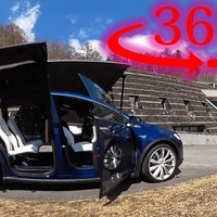 【360度 VR試乗】テスラ モデルX のファルコンウィングを中から見てみる 画像