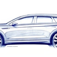 VW トゥアレグ 新型、ティザースケッチ…3月に公開予定 画像