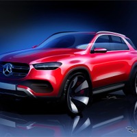 メルセデス GLE 新型、ティザースケッチ…「退屈な部分は全くない」 画像