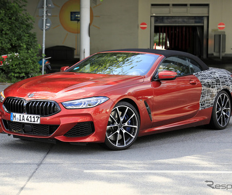 BMW 8シリーズカブリオレ、その全貌がほぼ丸見え…これが530馬力「M」だ! 画像