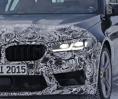 BMW M5 改良新型のグリルは“標準サイズ”で確定、最終デザイン見えた 画像